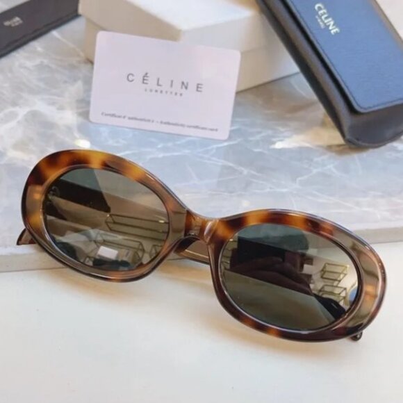 Celine Brown Tortoise Shell Sunglasses - Picture 5 of 9